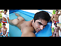 Muscle boy Abel Martin ripping off his clothes in my little pool