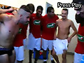 ManSurfer Buck naked sports team in their locker room