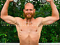 ManSurfer Ripped Yoga Muscle Butt Mountain Man Works Out, Jerks and Pees...