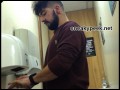 Bearded dude whips out his cock for a piss
