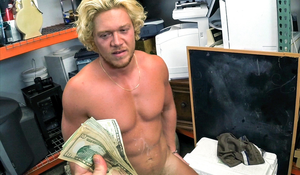 ManSurfer Blonde muscle surfer dude needs cash