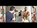 Directing my hung British mate Lachlan Wolf in this bathroom shoot