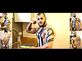 Muscle boy David is getting naked and flexing in the kitchen