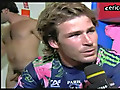 Hunky French player in locker room