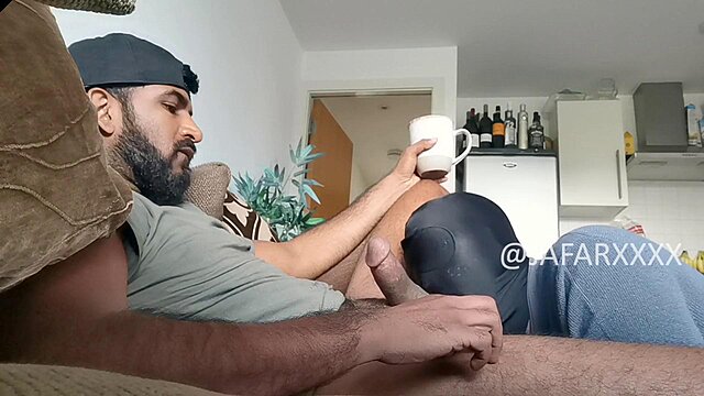 Jafar Foot And Dick Worship By This Fit Gimp Fag On His Knees  